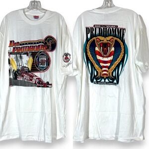 Vintage 90s T-Shirt Mens XXL Don the Snake Prudhomme Racing White